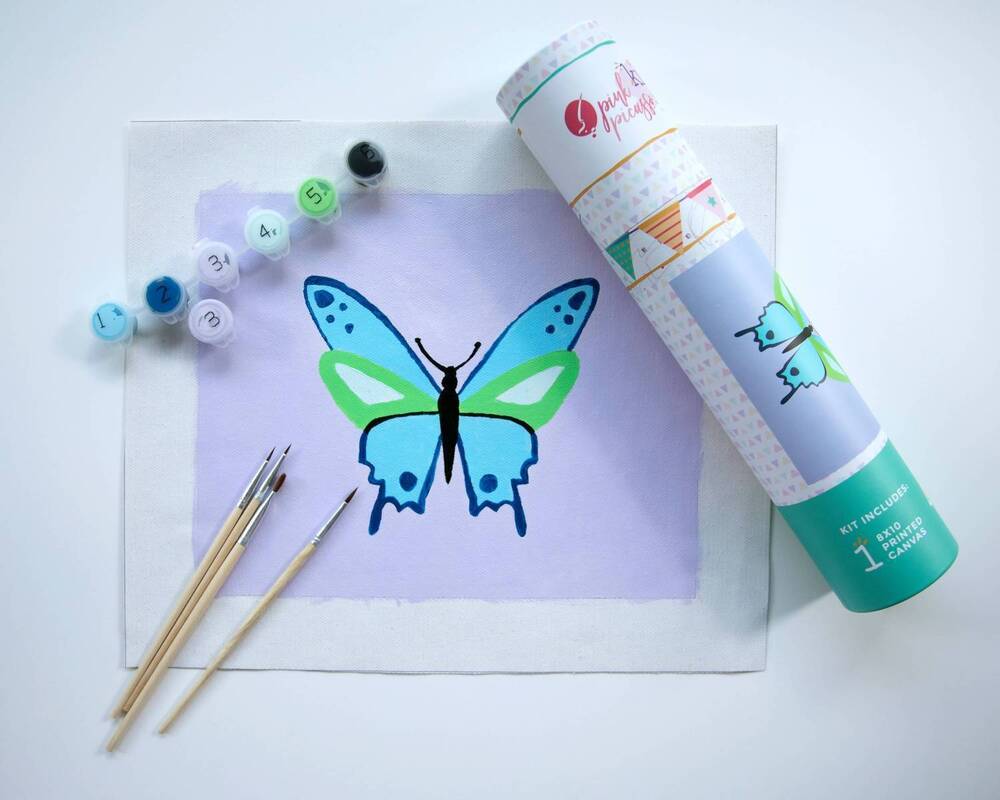 NEW PINK PICASSO butterfly diy paint kit in multi